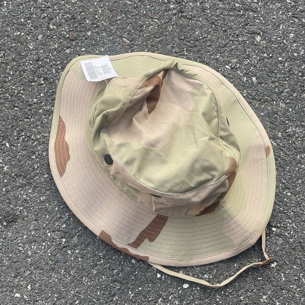 NWT Vintage USGI 3-Color Desert Camo Boonie Hat 7 1/4 M&B Headwear 2001 Military